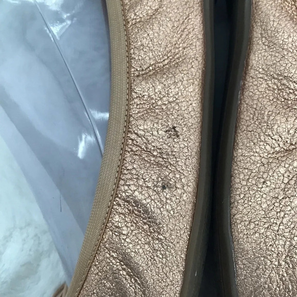 Jessica Simpson Nalan Leather Rose Gold Ballet Flats Casual Career Size 7.5 - Picture 8 of 11